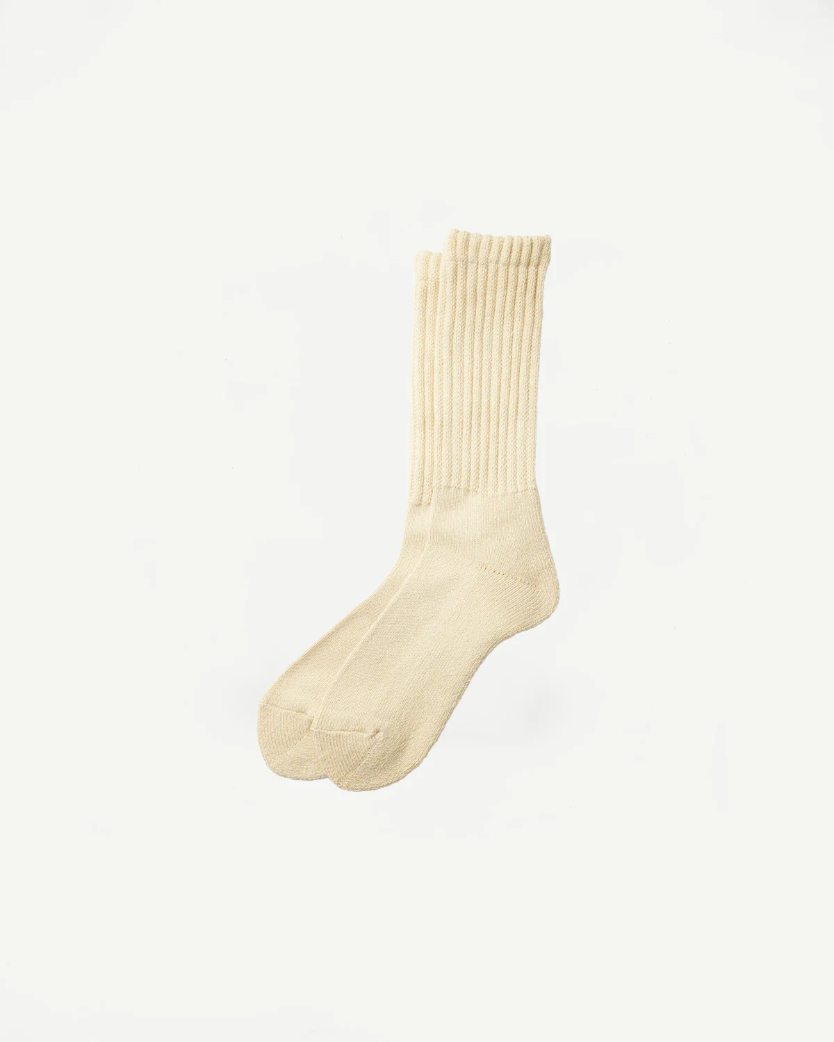 R1334 - Loose Pile Crew Sock - Raw Beige