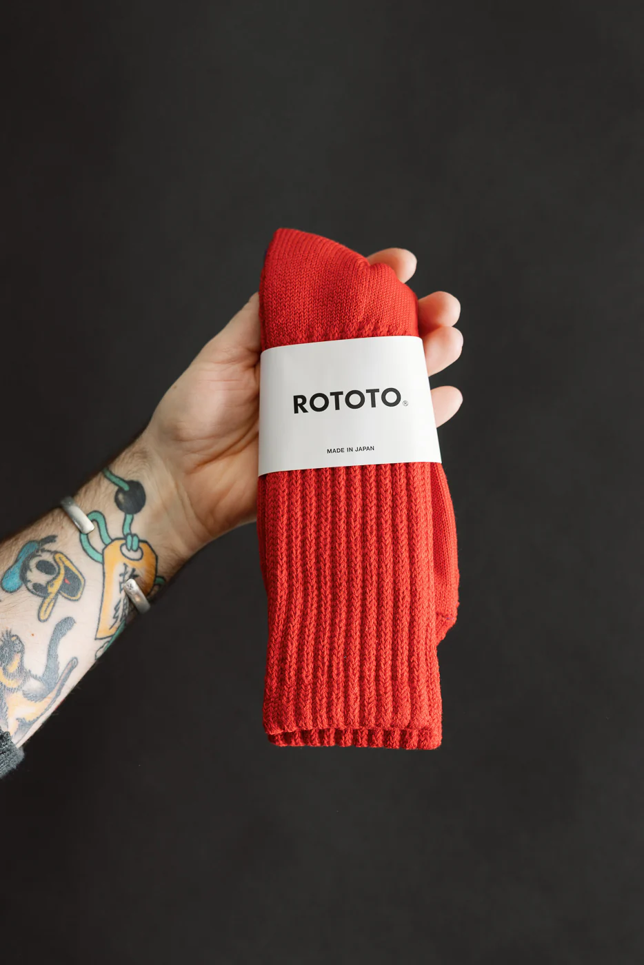 R1334 - Loose Pile Crew Sock - Red - Image 2