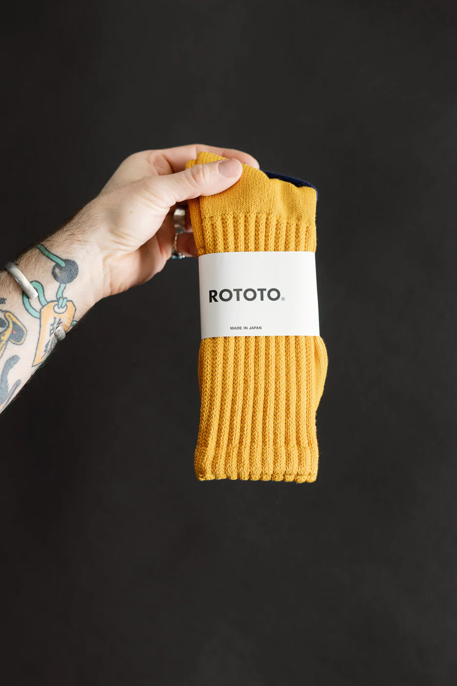R1334 - Loose Pile Crew Sock - Yellow - Image 2