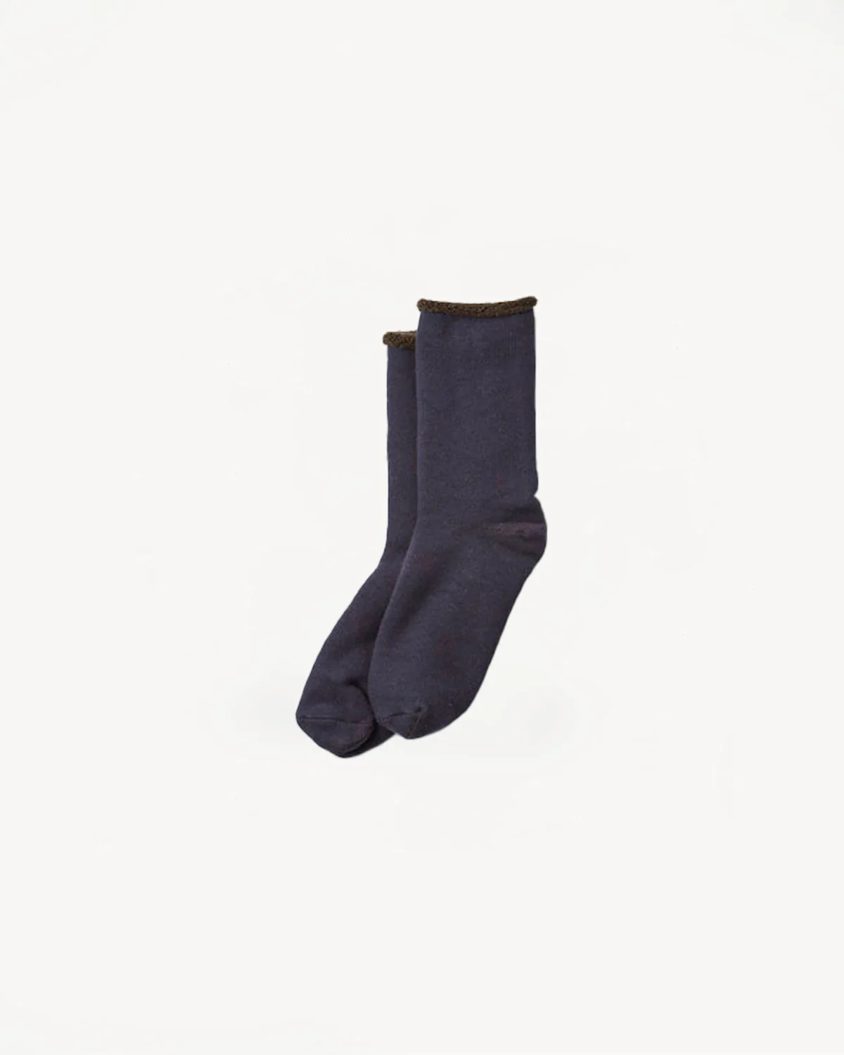 R1434 - Double Face Cozy Sleeping Socks "Extra Fine Merino" - Navy, Brown