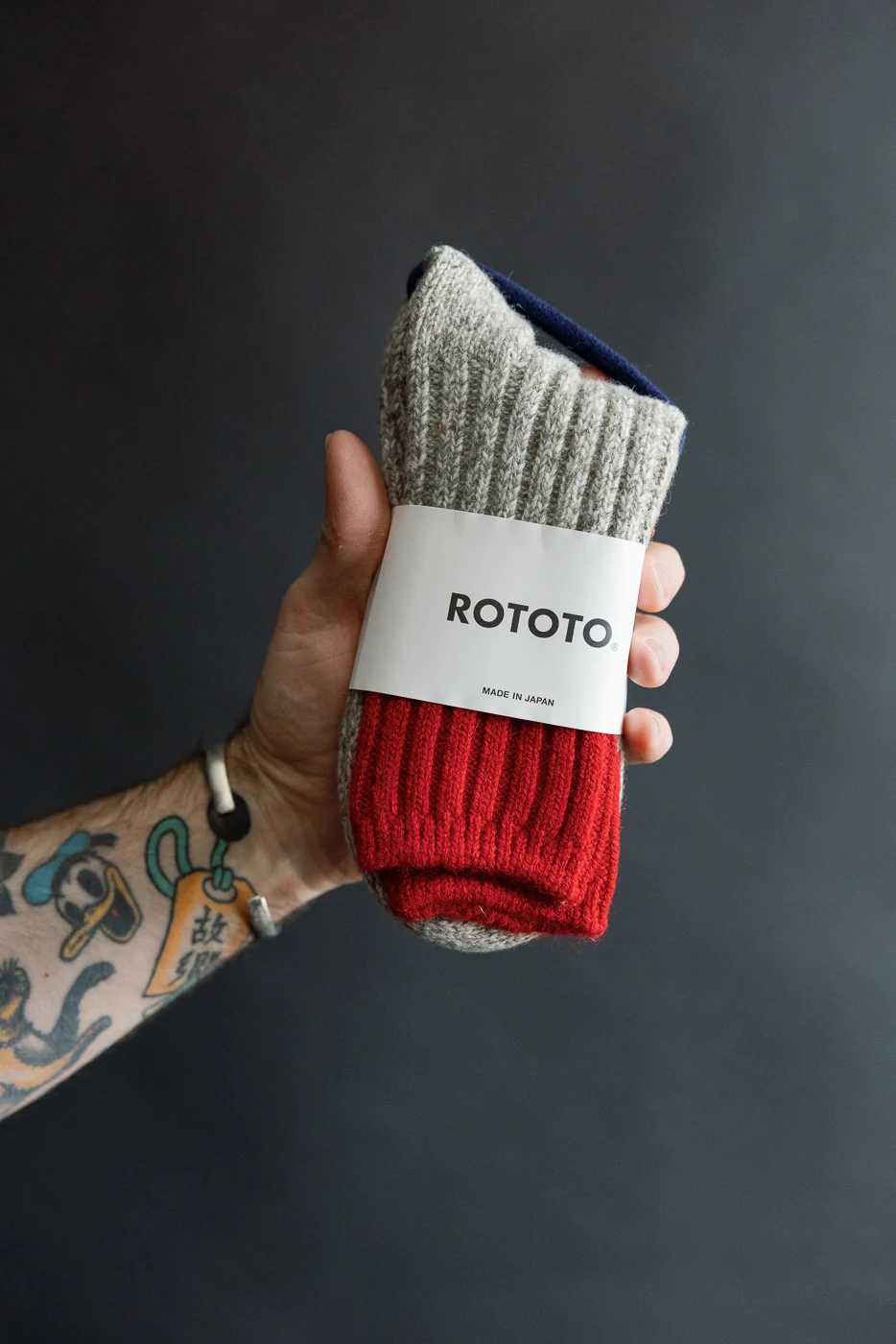 R1536 - Merino Wool Rug Socks - Red - Image 2