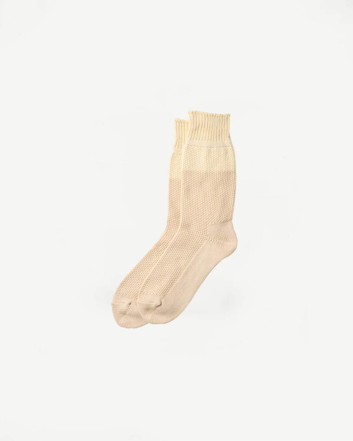 R1610 - Seed Stitch Socks - Raw, Beige