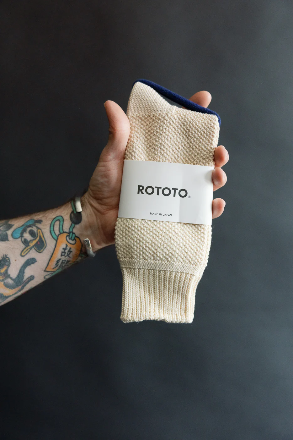 R1610 - Seed Stitch Socks - Raw, Beige - Image 2