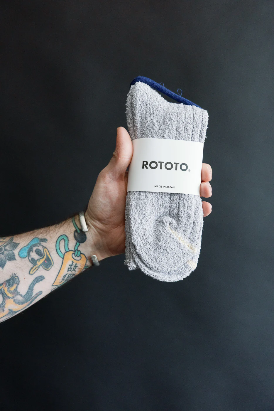 R1613 - Recycled Cotton Bouclé Crew Socks - Pale Blue - Image 2