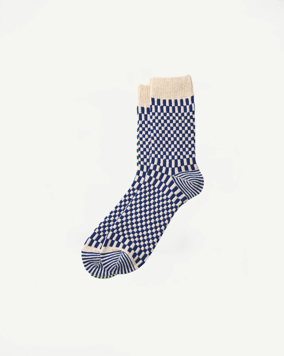 R1621 - Checkerboard Pattern Crew Socks - Blue