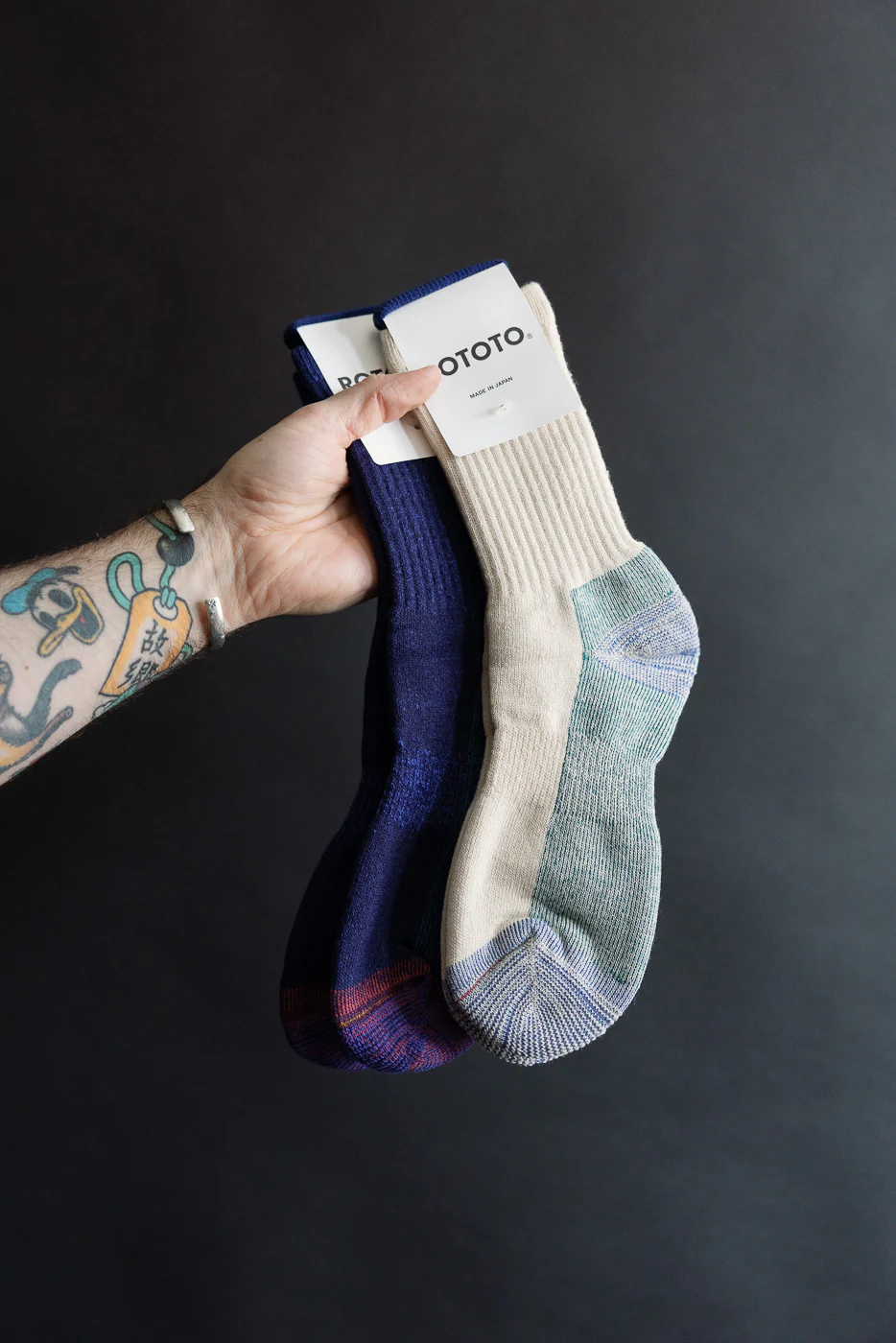 R1632 - Double Face Merino Pile Socks - Natural - Image 3