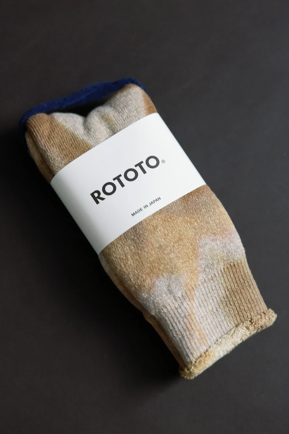 R1660 - Tie Dye Pile Crew Socks - Beige, Brown - Image 3