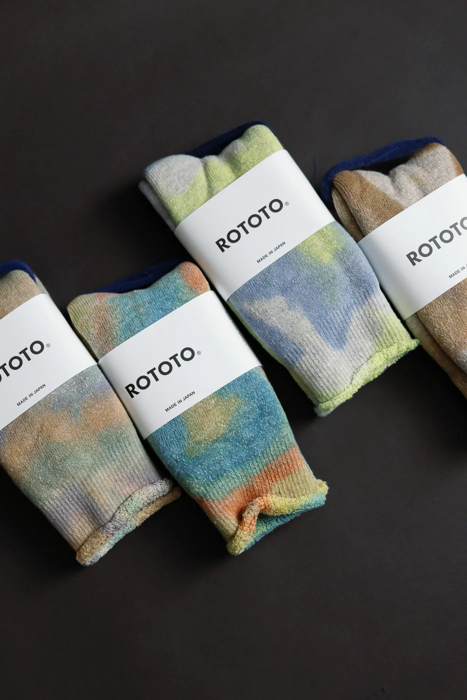 R1660 - Tie Dye Pile Crew Socks - Green, Light Pink, Purple - Image 5