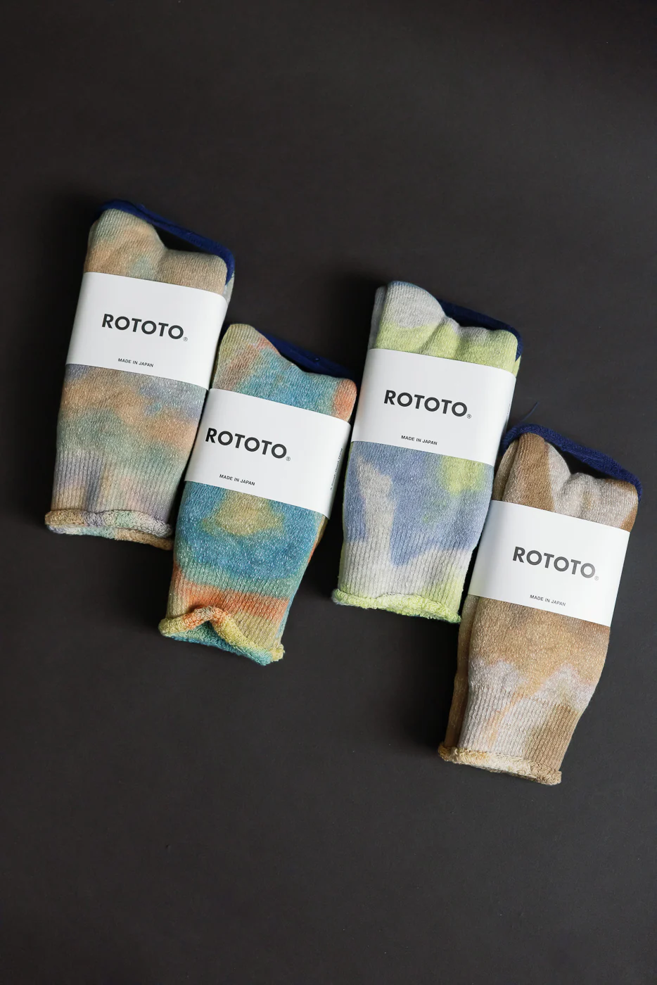 R1660 - Tie Dye Pile Crew Socks - Green, Light Pink, Purple - Image 6