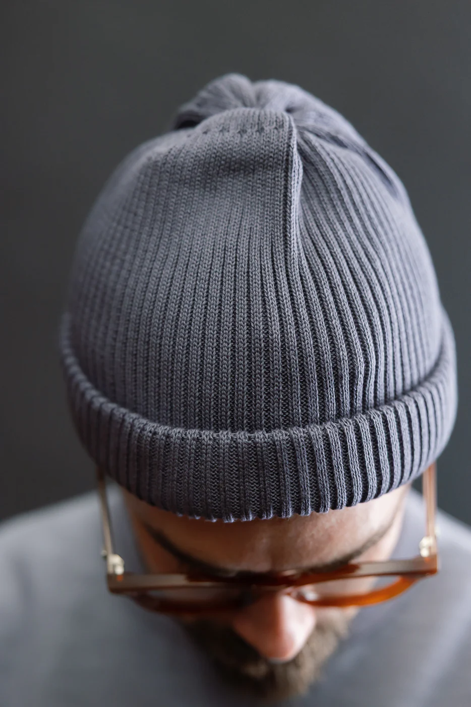 R5021 - Cotton Roll-Up Beanie - Faded Blue - Image 6