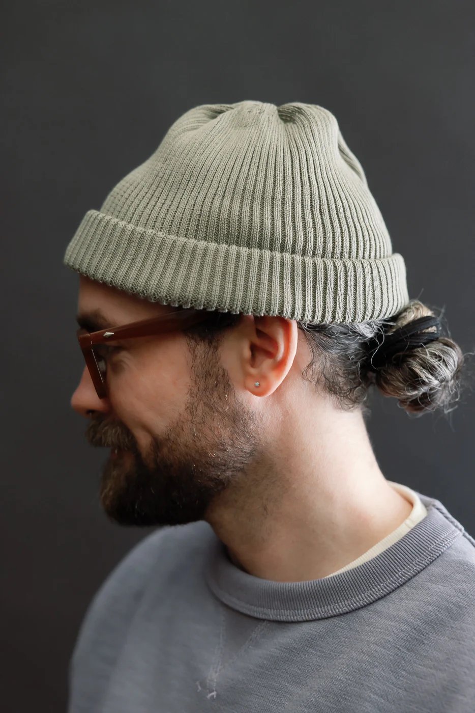 R5021 - Cotton Roll-Up Beanie - Sage - Image 4