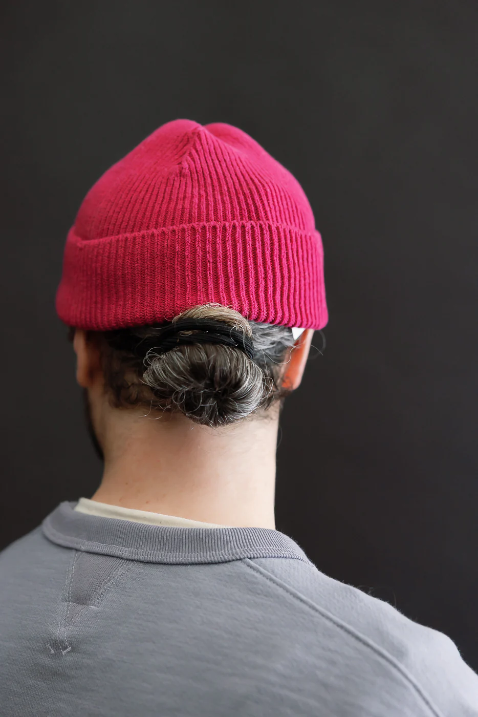 R5136 - Washi Paper & Recycled Cotton Beanie - Dark Pink - Image 4