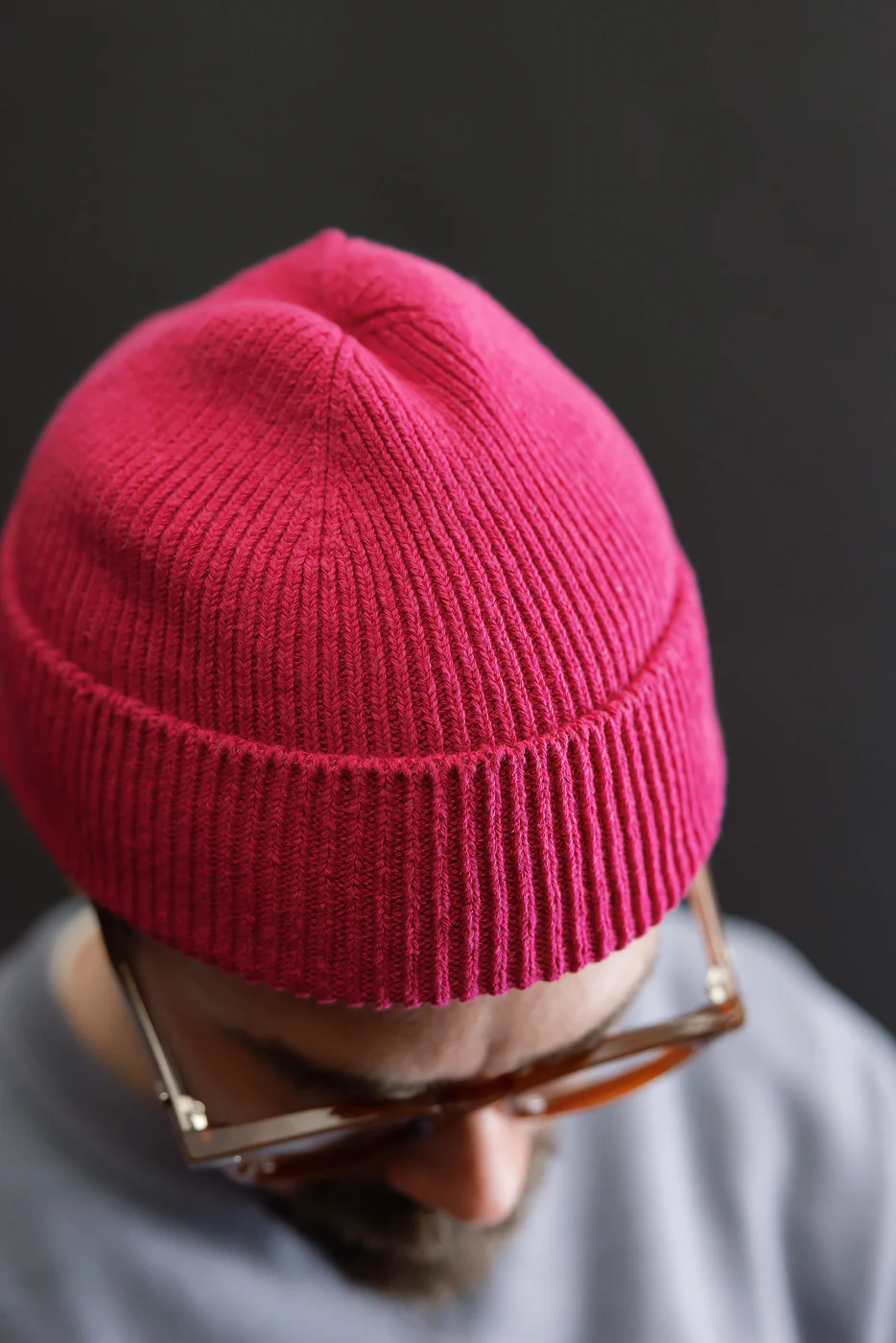R5136 - Washi Paper & Recycled Cotton Beanie - Dark Pink - Image 6