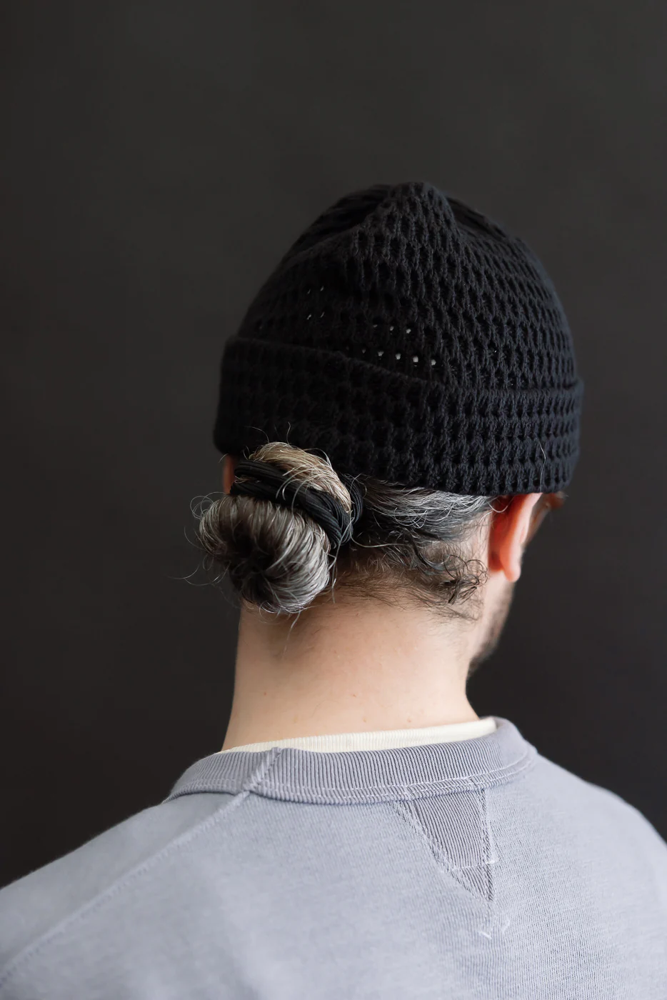 R5163 - Recycled Cotton Open Knit Beanie - Black - Image 5