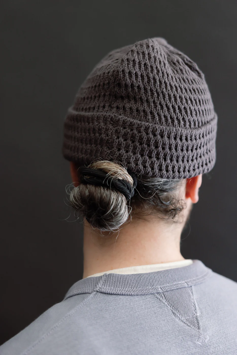 R5163 - Recycled Cotton Open Knit Beanie - Charcoal - Image 5