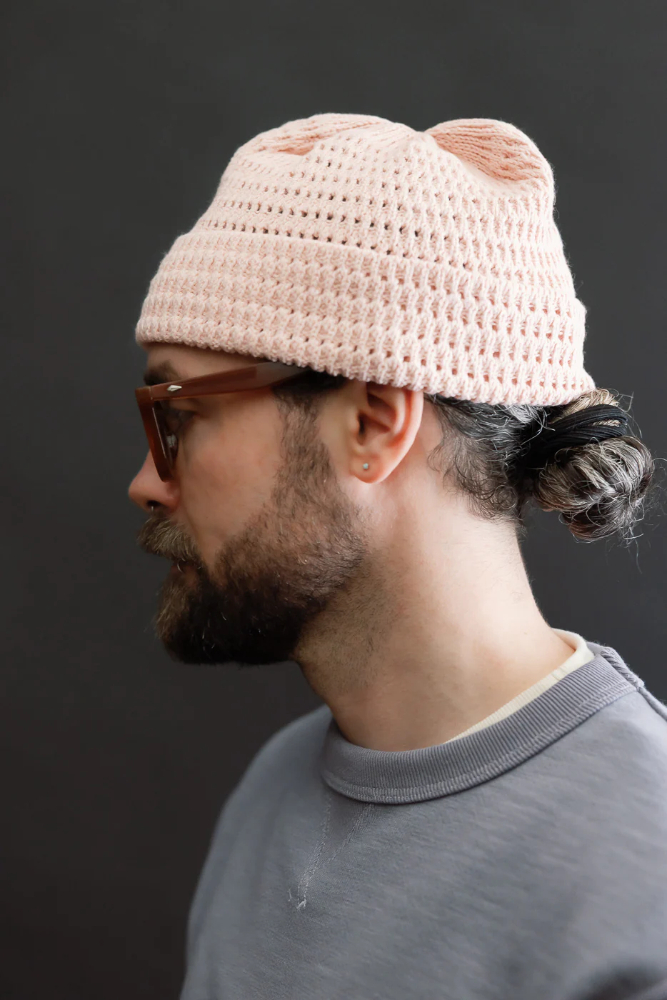 R5163 - Recycled Cotton Open Knit Beanie - Light Pink - Image 4