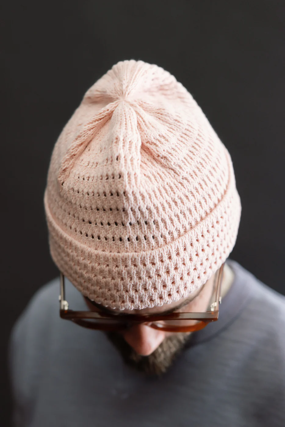 R5163 - Recycled Cotton Open Knit Beanie - Light Pink - Image 6