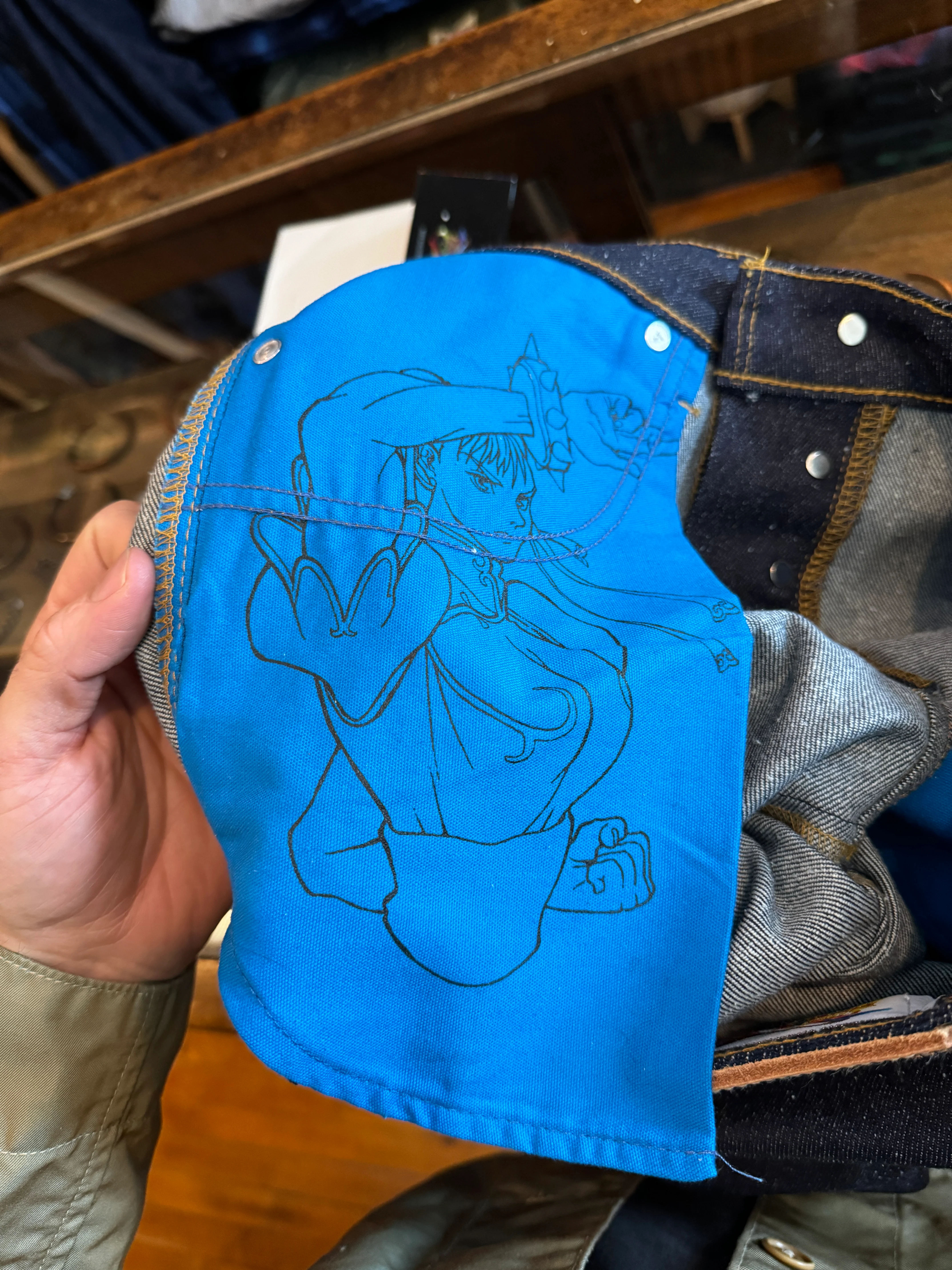 Rare** - Once Worn -Street Fighter II - Chun Li Silk Lightning Leg Neppy Denim - Super Guy - 32 - Image 6