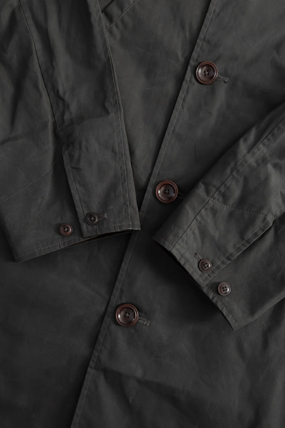 Raven Coat Coated Cotton Twill - Dark Grey - Image 3