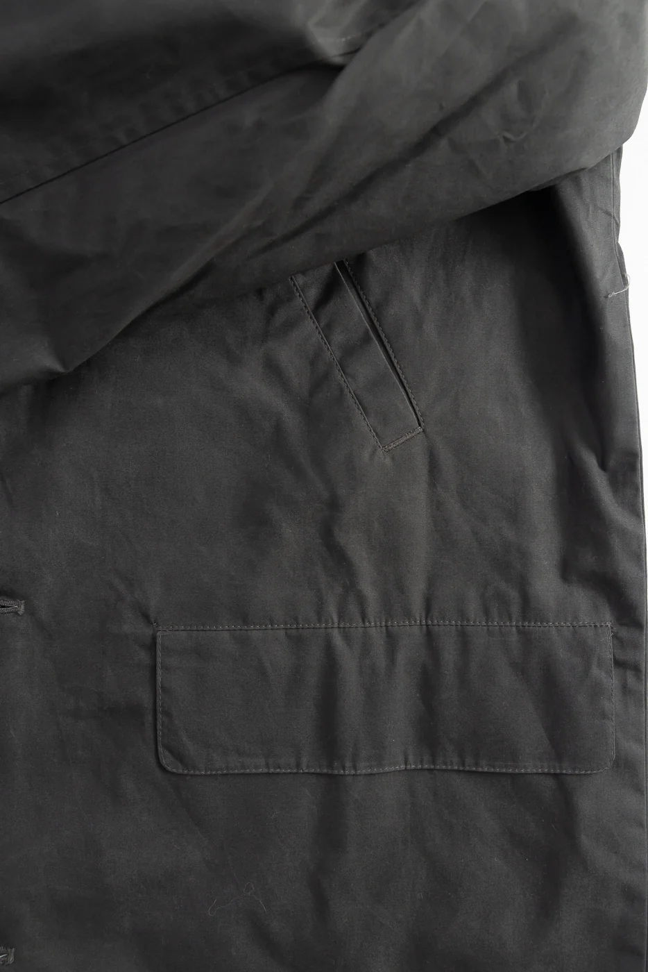 Raven Coat Coated Cotton Twill - Dark Grey - Image 4