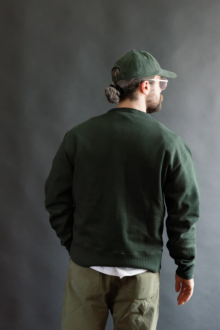 RFC01.401 - Textured Heavyweight Rugged Fleece Cotton Sweatshirt - Forest - Image 10