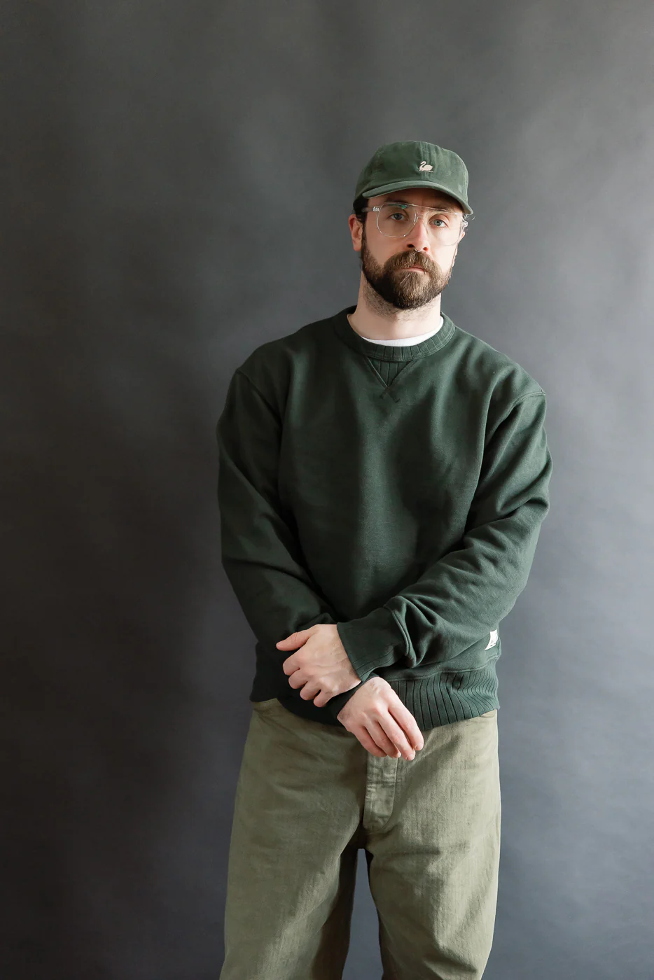 RFC01.401 - Textured Heavyweight Rugged Fleece Cotton Sweatshirt - Forest - Image 13