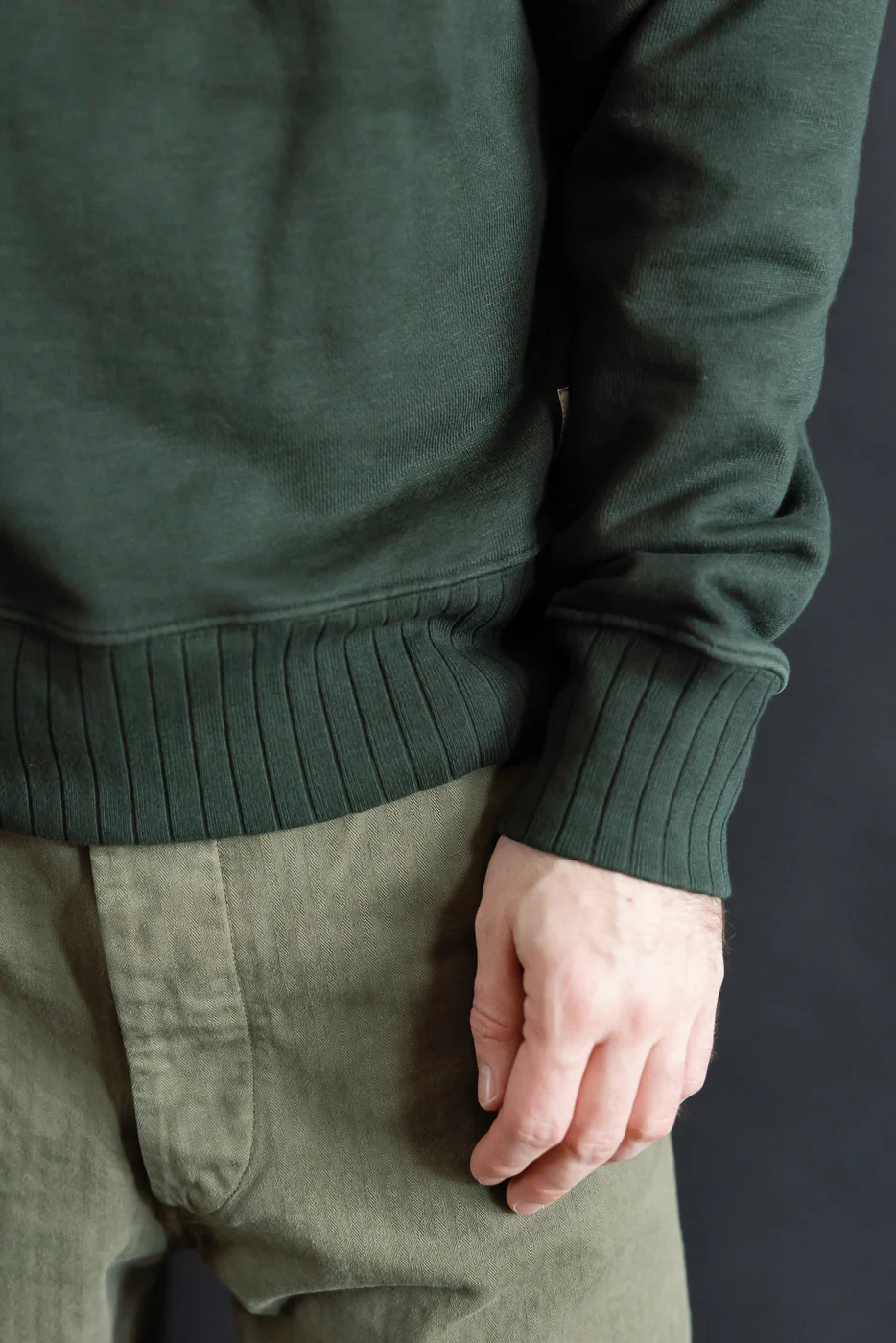 RFC01.401 - Textured Heavyweight Rugged Fleece Cotton Sweatshirt - Forest - Image 14