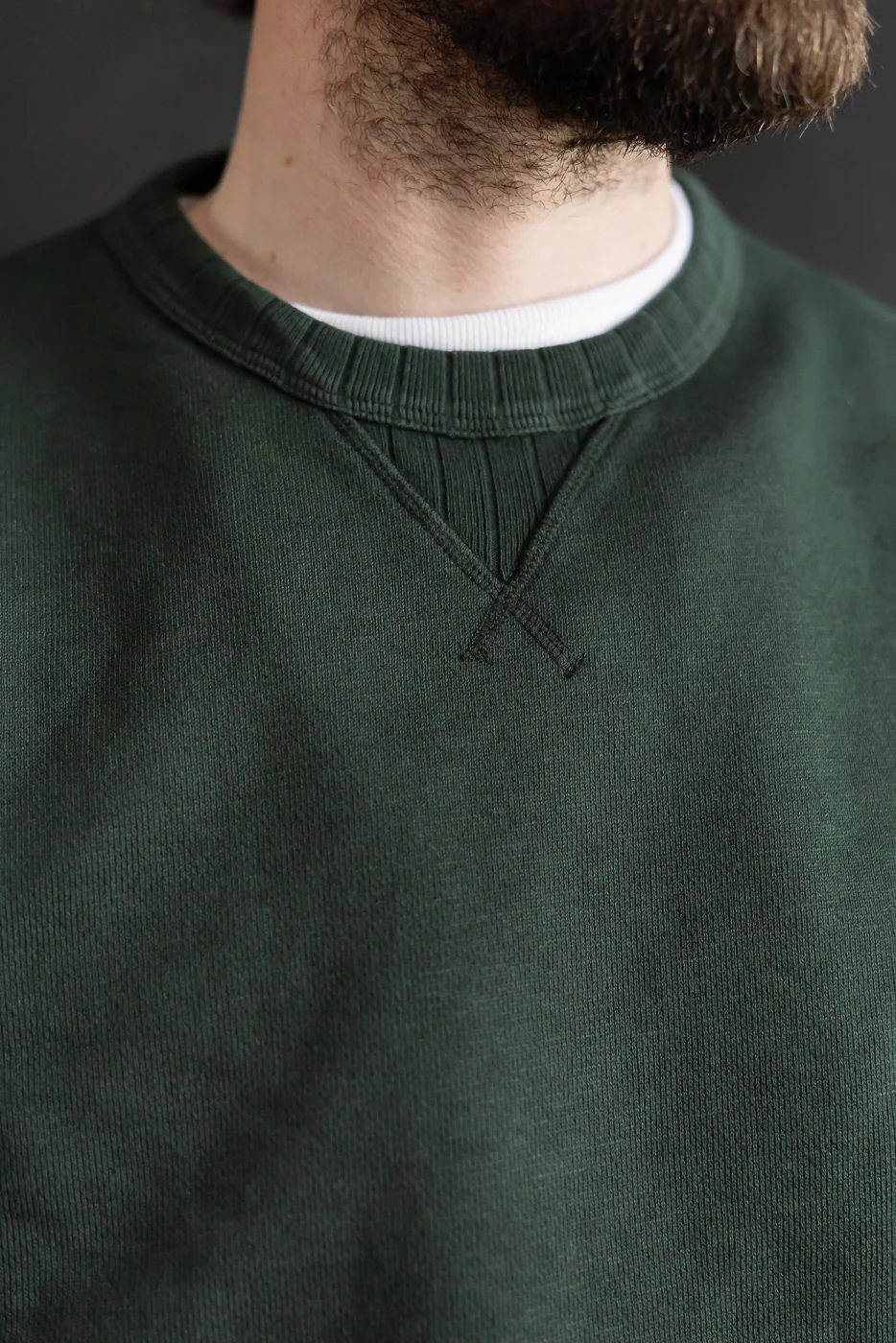 RFC01.401 - Textured Heavyweight Rugged Fleece Cotton Sweatshirt - Forest - Image 15