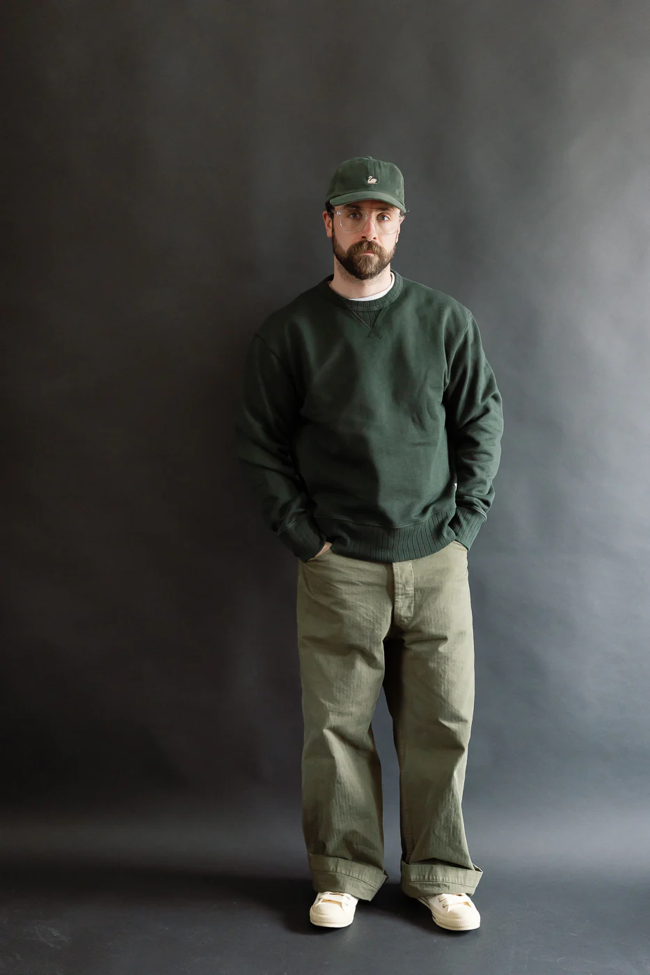 RFC01.401 - Textured Heavyweight Rugged Fleece Cotton Sweatshirt - Forest - Image 5