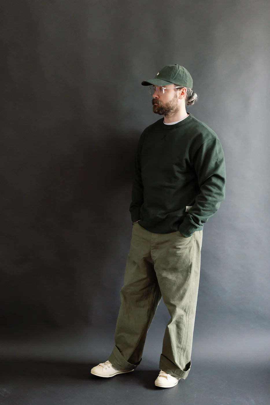 RFC01.401 - Textured Heavyweight Rugged Fleece Cotton Sweatshirt - Forest - Image 6