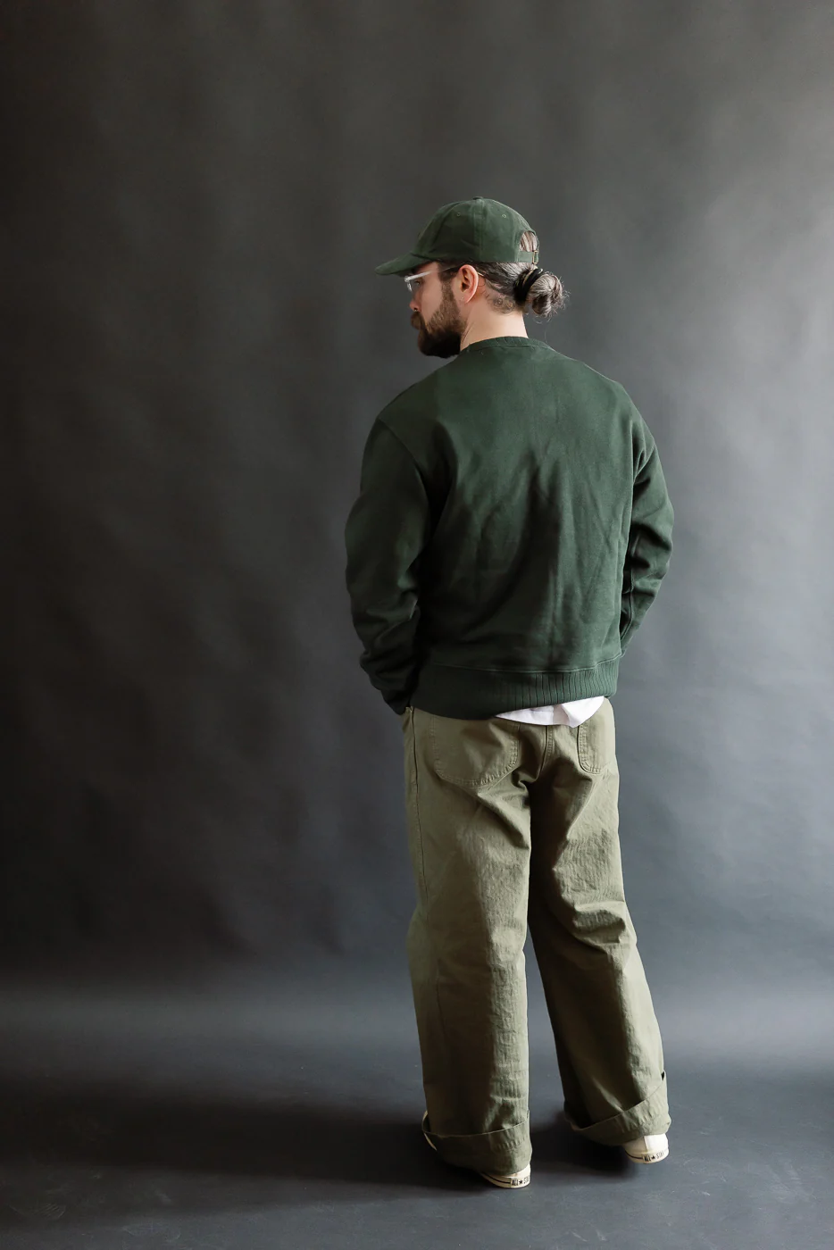 RFC01.401 - Textured Heavyweight Rugged Fleece Cotton Sweatshirt - Forest - Image 7
