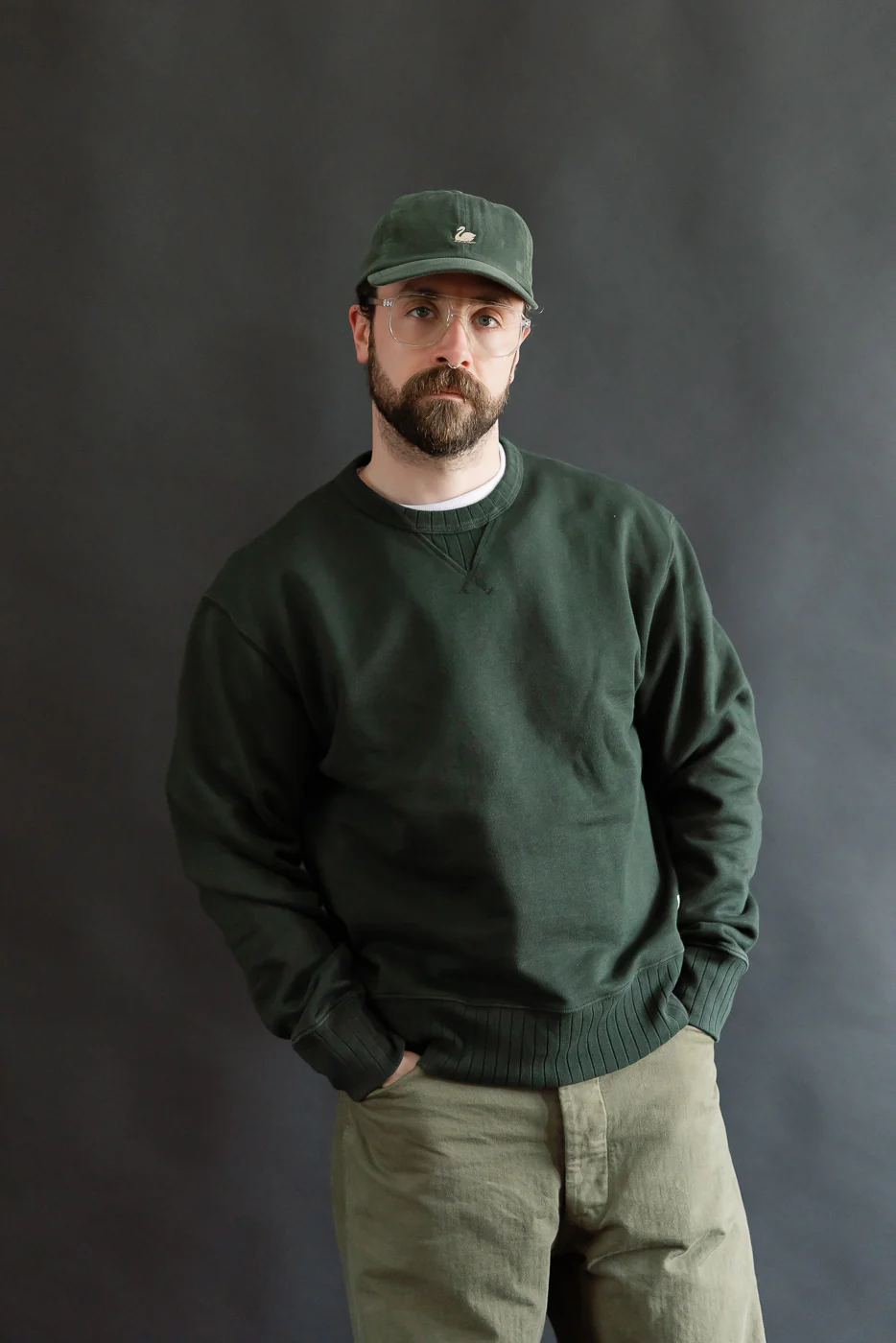 RFC01.401 - Textured Heavyweight Rugged Fleece Cotton Sweatshirt - Forest - Image 8