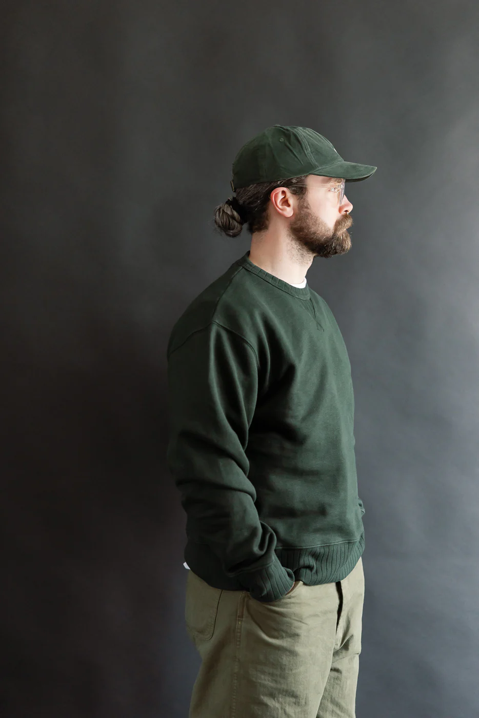 RFC01.401 - Textured Heavyweight Rugged Fleece Cotton Sweatshirt - Forest - Image 9