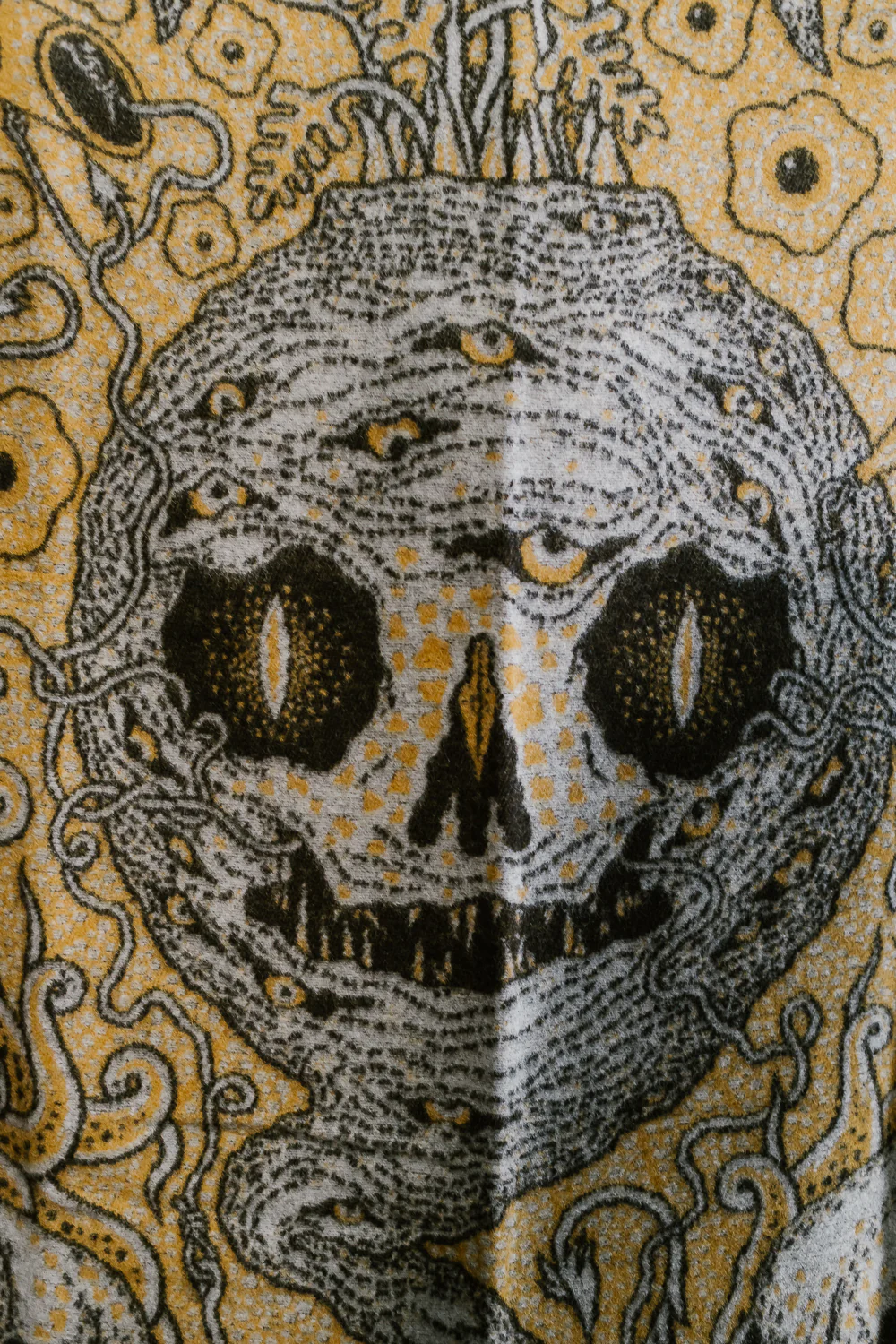 Root of All Evil Blanket - Mustard, Brown, White - Image 8