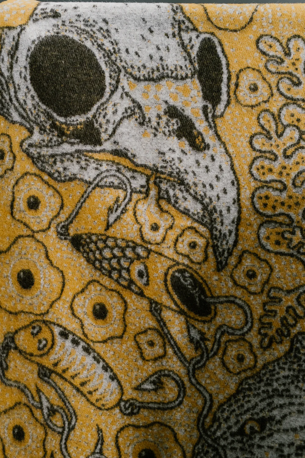 Root of All Evil Blanket - Mustard, Brown, White - Image 9