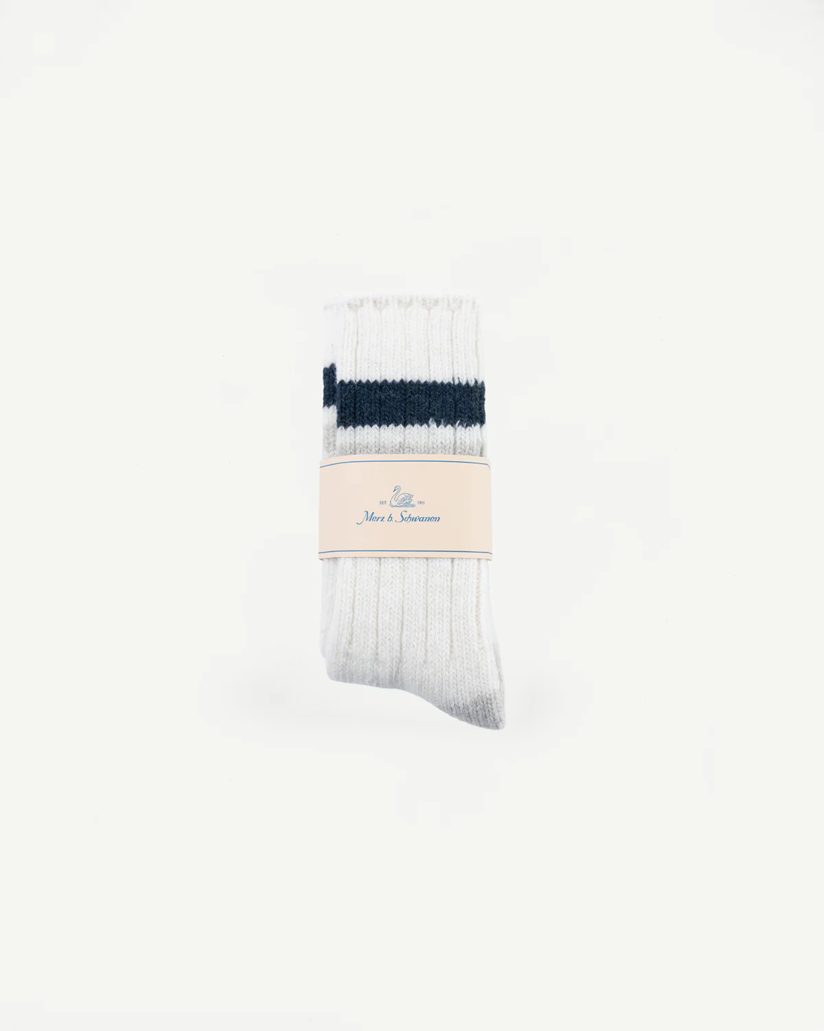 RW04.0265 - Recycled Wool Socks - Nature, Denim Blue