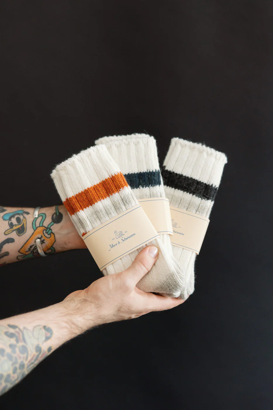 RW04.0265 - Recycled Wool Socks - Nature, Denim Blue - Image 3