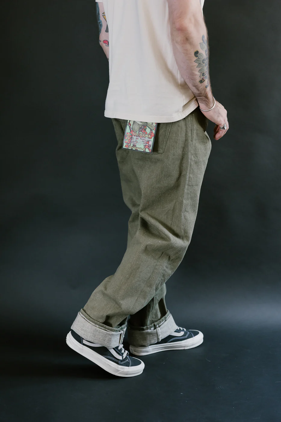 S0150GNX - 17oz Uguisu Denim - Regular Straight - Image 13
