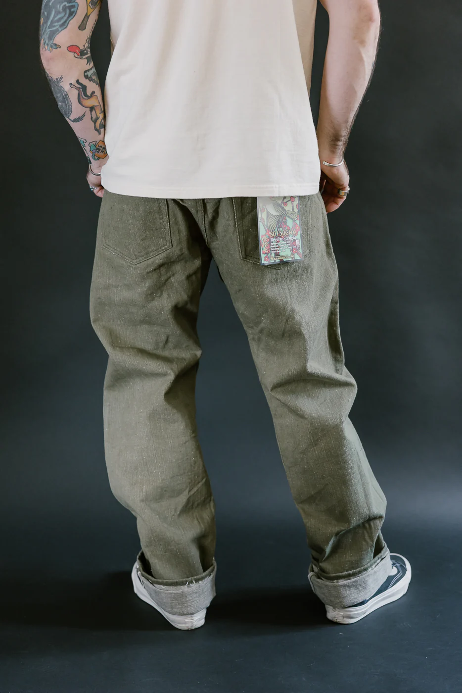 S0150GNX - 17oz Uguisu Denim - Regular Straight - Image 14