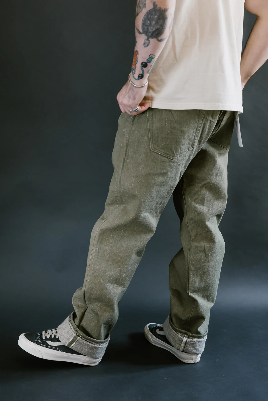 S0150GNX - 17oz Uguisu Denim - Regular Straight - Image 15