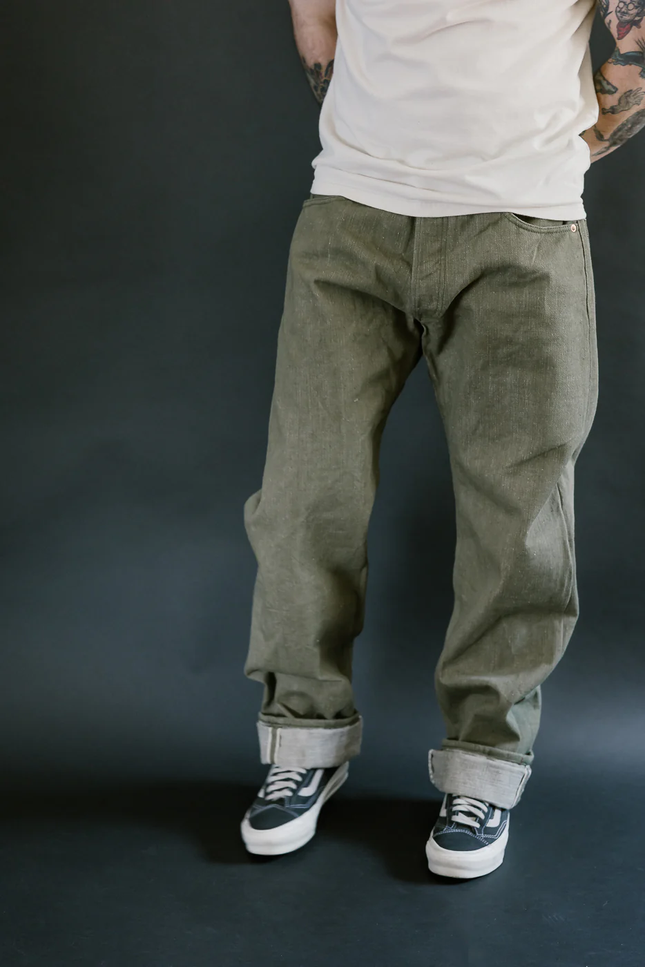 S0150GNX - 17oz Uguisu Denim - Regular Straight - Image 16
