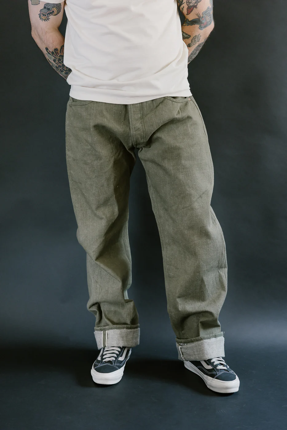 S0150GNX - 17oz Uguisu Denim - Regular Straight - Image 17
