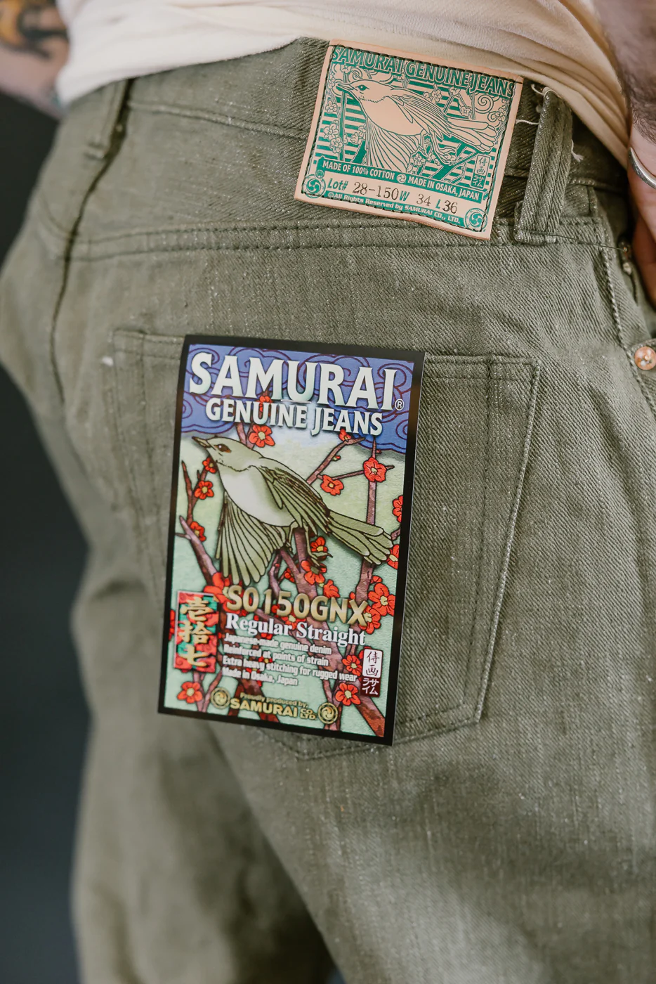 S0150GNX - 17oz Uguisu Denim - Regular Straight - Image 20
