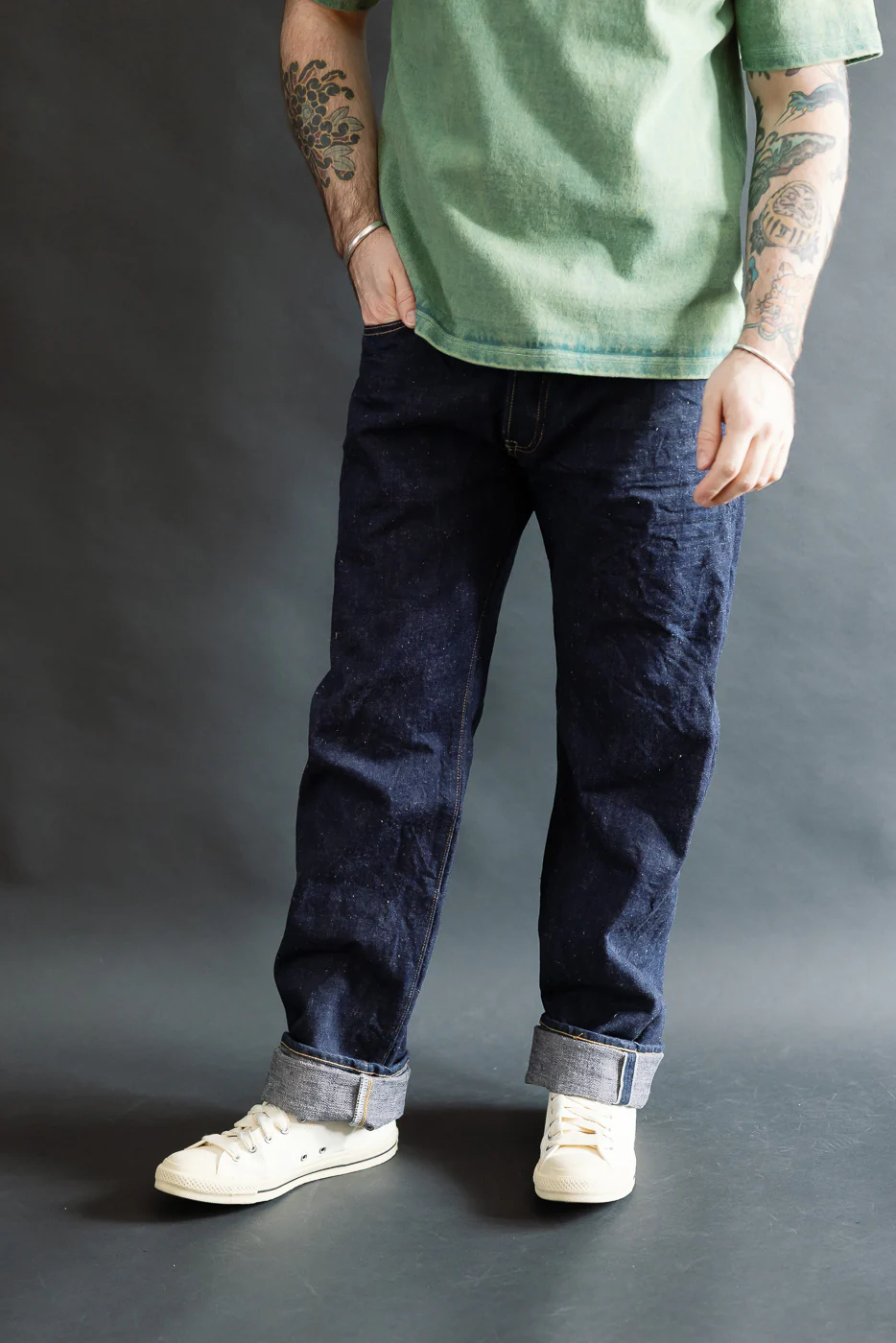 S500AX-SAKURA - 18oz "Ai-Plus-Sakura" Selvedge Jeans - Regular Straight - Image 17