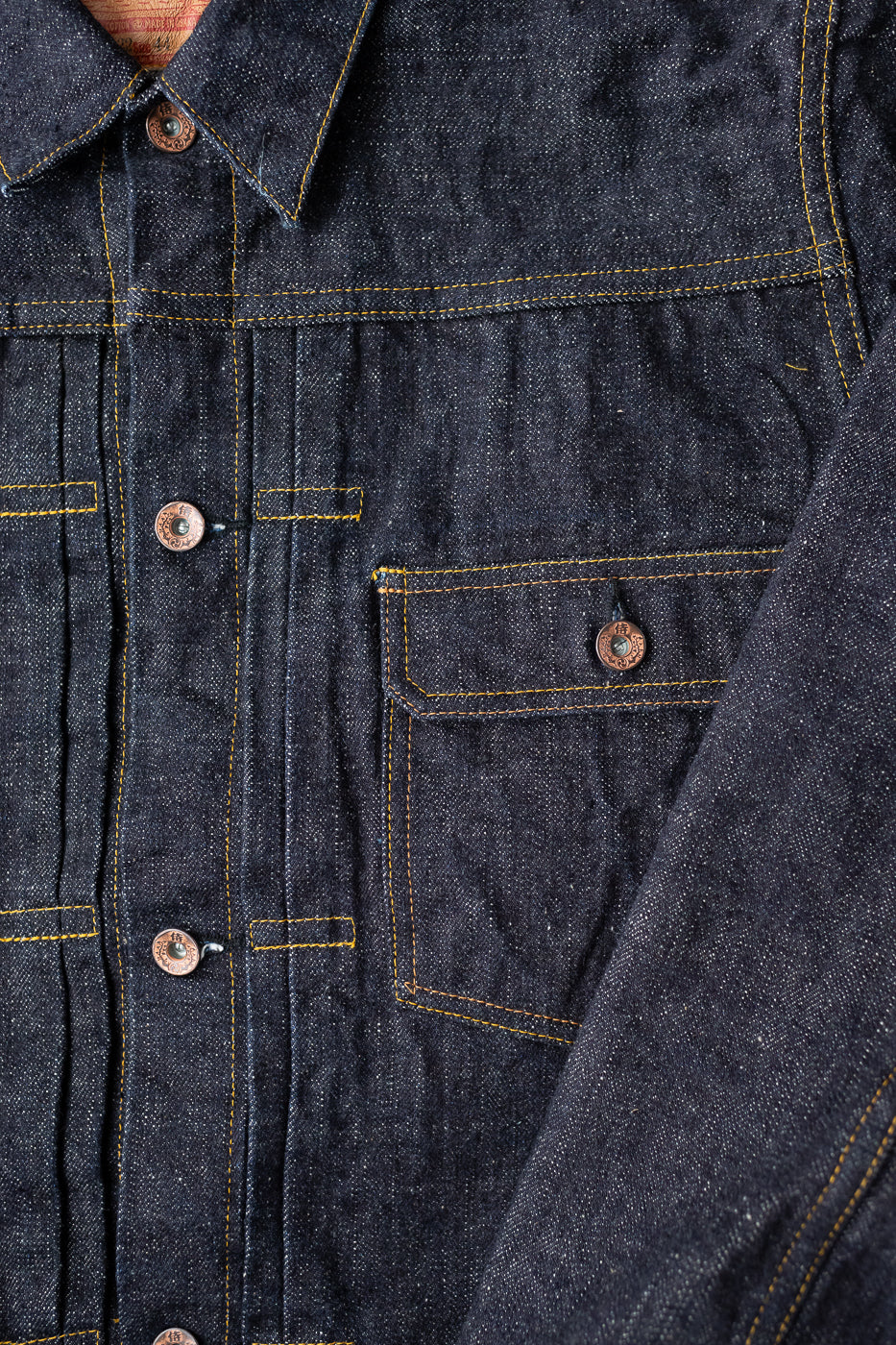 S556VX - 17oz Zero+ Model Type I Denim Jacket T-Back Spec - Indigo - Image 3