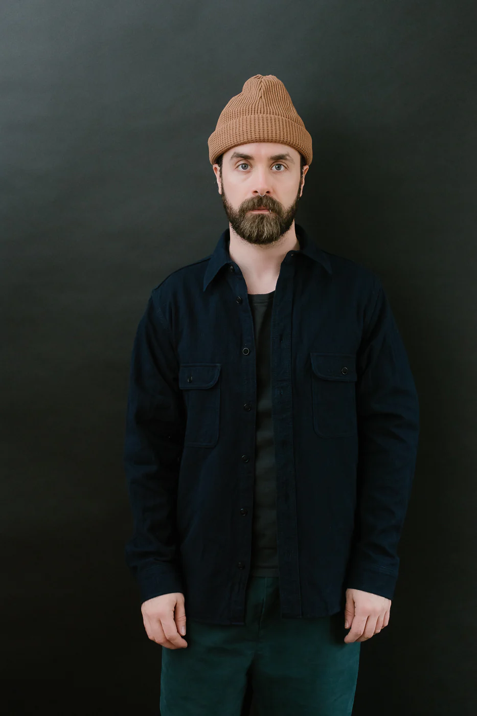 SAK24-01W - Spotted Work Shirt - Natural Indigo - Image 10