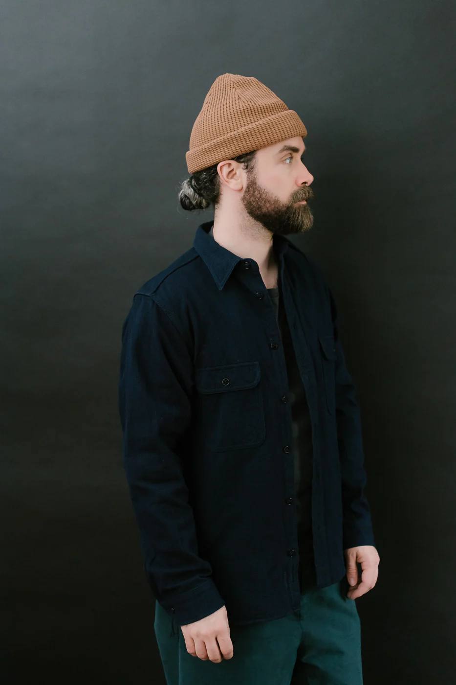 SAK24-01W - Spotted Work Shirt - Natural Indigo - Image 11
