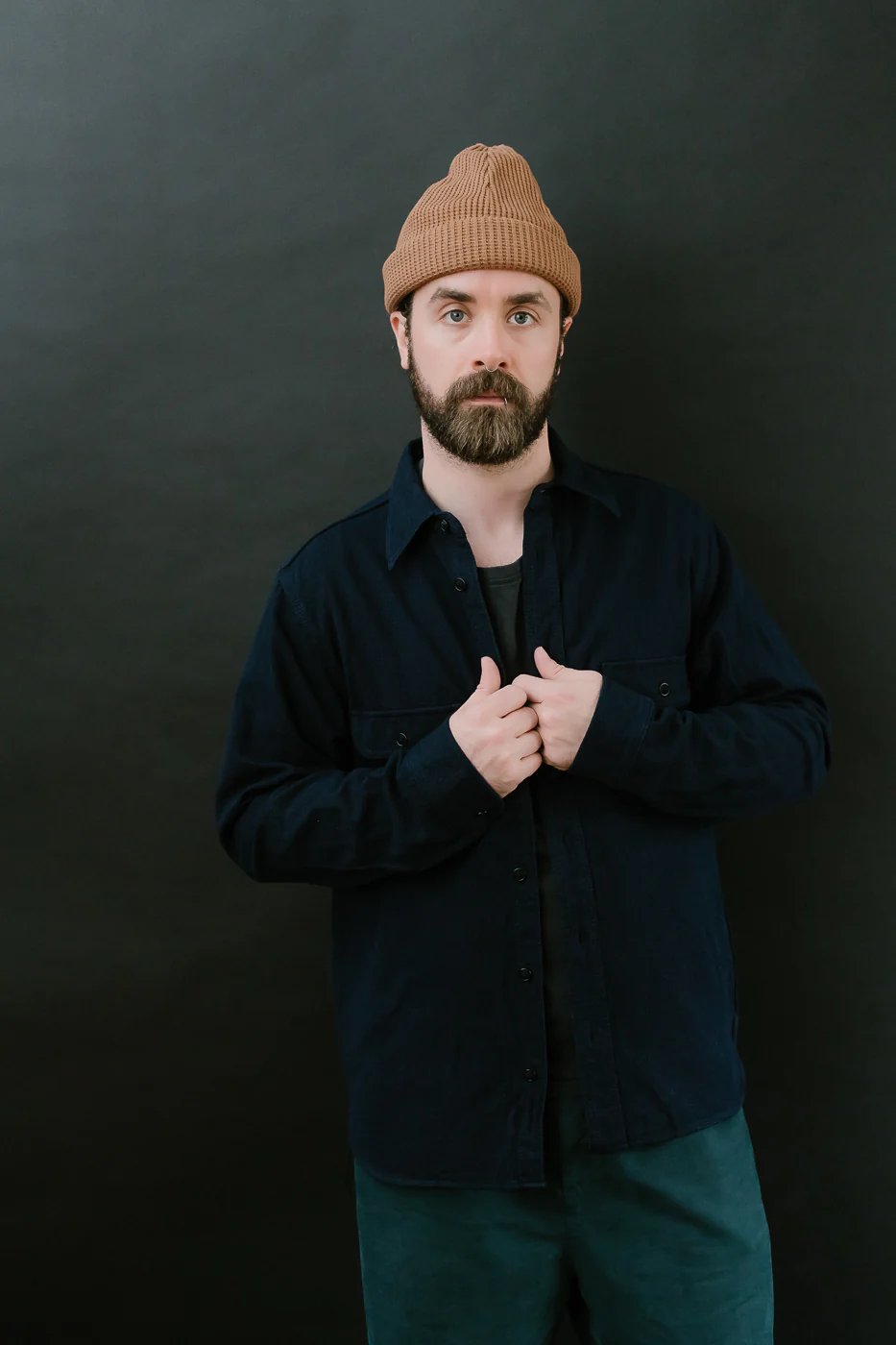 SAK24-01W - Spotted Work Shirt - Natural Indigo - Image 15