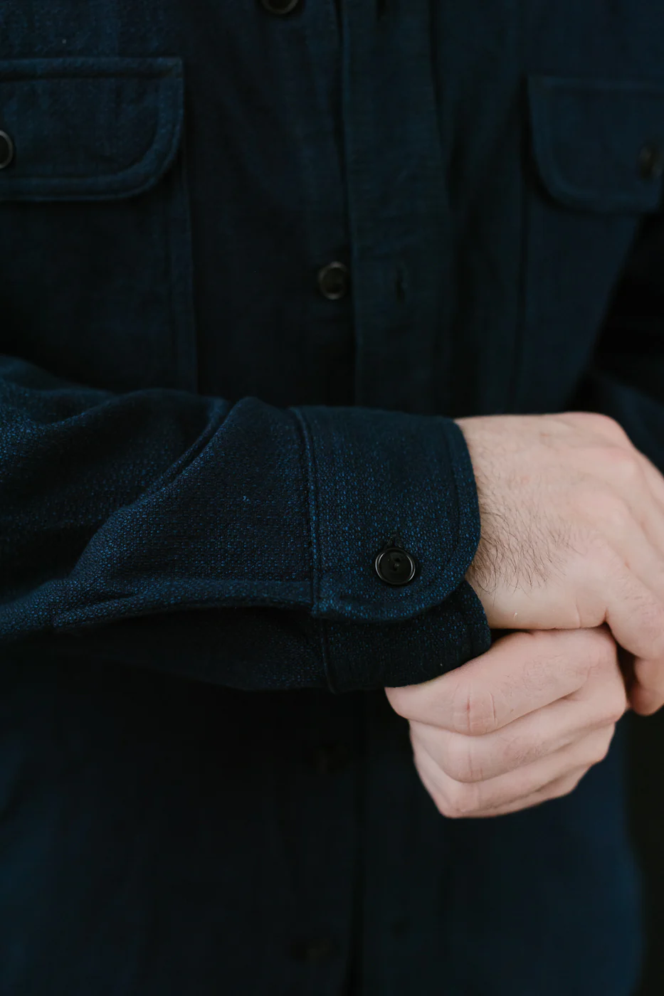 SAK24-01W - Spotted Work Shirt - Natural Indigo - Image 16