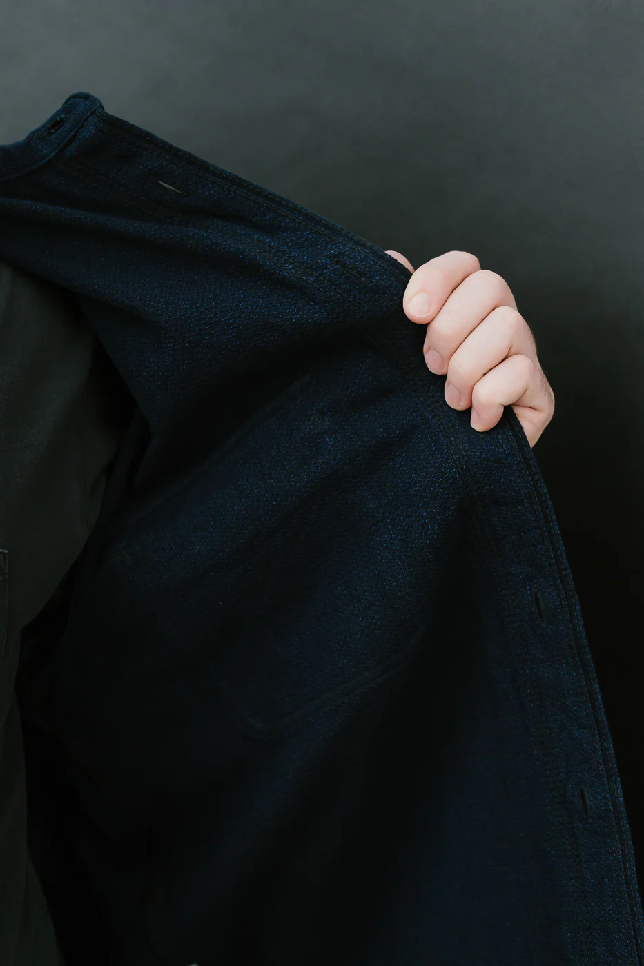 SAK24-01W - Spotted Work Shirt - Natural Indigo - Image 18